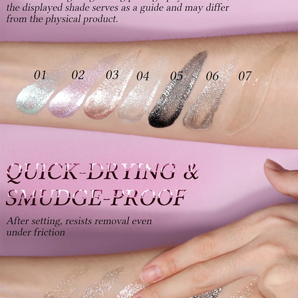 Multi-Use Liquid Glitter Eyeshadow High Shine Shades Gel Liquid Eyeshadow Water Light Quick Dry Long Lasting Multi-Use Makeup