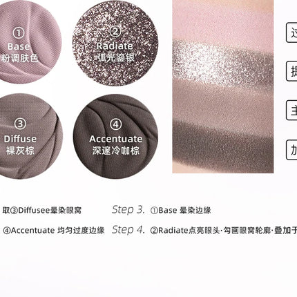 Kaleidos Glitter Eyeshadow Makeup Palette 4Colorful High Pigmented Shimmer Glitter Eye Shadow Make Up Pallet Gift Set