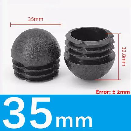 Black/White Plastic Round Pipe Plug Tube Non-Slip Chair Leg Foot Dust Cover Domed End Caps Floor Protector Pad Dia 13mm-40mm
