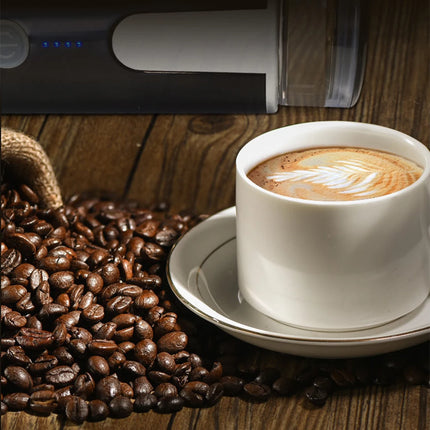 170ML Capsule Coffee Machine Wireless Automatic Coffee Machine Compatible with Capsule & Ground Coffee for Camping Travel Hiking