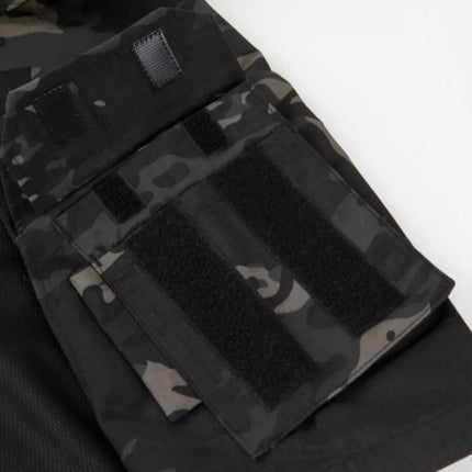 Men's Tactical Combat Shirt Short Sleeve 1/4 Zip Breathable Quick Dry Camo for Airsoft Paintball Training Outdoor Hunting Hiking