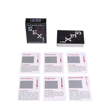 Erotic Games Coated Scratch Poker Paper Cards Sex Toys, 52 Kinds of Sex Position Explore Your Wildest Fantasies Bedroom Commands