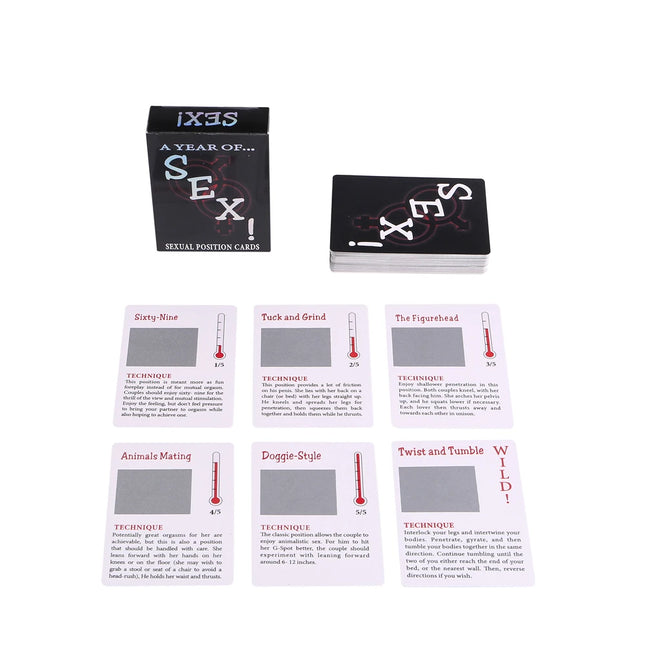 Erotic Games Coated Scratch Poker Paper Cards Sex Toys, 52 Kinds of Sex Position Explore Your Wildest Fantasies Bedroom Commands