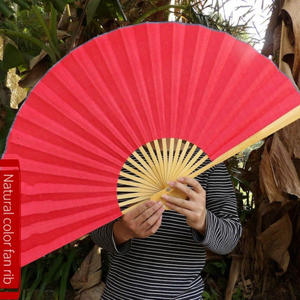 Large Blank Golden Foils Xuan Paper Fan Retro Wall Mount Painting Calligraphy DIY Paper Fan Oversize Home Decorative Folding Fan