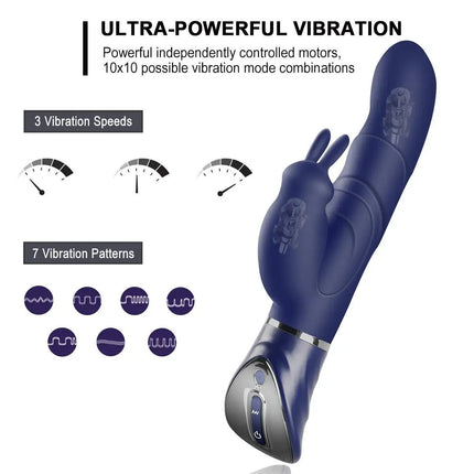 Women Dildo Rabbit Vibrator Powerful Vibration Clit G-spot Vaginal Nipple Stimulator Massager Female Orgasm Masturbator Sex Toys