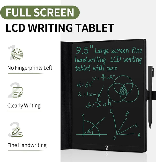 9.5/11.5-Inch LCD Writing Tablet Full Screen Drawing Board Reusable Erasable Handwriting Digital Notebook for Office Learning