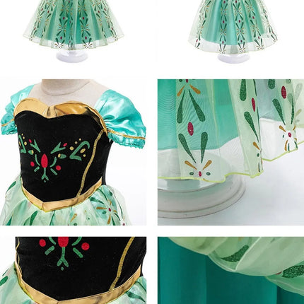 Girls Elsa Anna Dress Children Princess Carnival Dress Kids Jasmine Rapunzel Pageant Flower Disguise Cosplay Christmas Costume