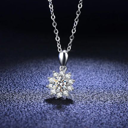 Sterling Silver 925 Moissanite Pendant Necklace For Women Trendy Design D Color VVS Pass Diamond Test Jewelry Gift GRA