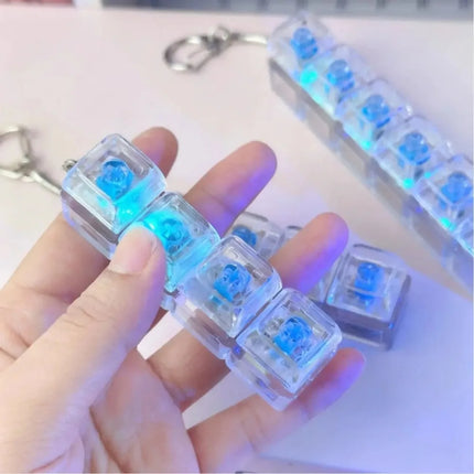 HOT Sales Fingertip Keyboard Keychain RGB Keyboard Fidget Toy with Lights for Stress Relief Decompression Calming Accessories