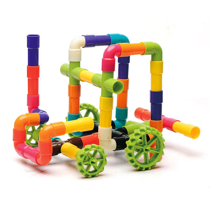 Pipe Building Toys, Early Learning Educational Tubular Pipes, Kids Building Blocks, STEM Toys for 3 Year Old + Boys and Girls