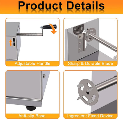 LMETJMA Manual Tornado Potato Spiral Cutter Twisted Potato Slicer Spiral Potato Cutter French Fry Potato Tornado Twister JT309