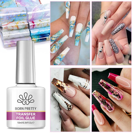 BORN PRETTY 10ml Transfer Foil Nail Gel Polish Semi-Permanant Varnish For Adhesive Sticker Soak Off UV LED Gel Nail Art Manicure