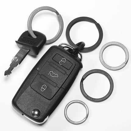 Black Titanium Keyring Car Men Flat Key Chain Rings Holder Lightweight EDC ARC Keychain Buckle for Accessories Gadgets Wholesale