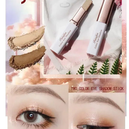 Double Color Eyeshadow Stick Gradient Shimmer Cream Pen Eye Makeup Cosmetic Eyeshadow Stick Korean Makeup
