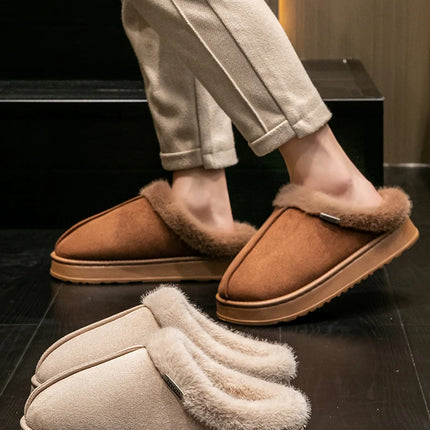 Fashion Women Fluffy Slippers for Autumn and Winter Indoor EVA Thick Sole Anti-Slip and Warm Unisex Slippers for Winter
