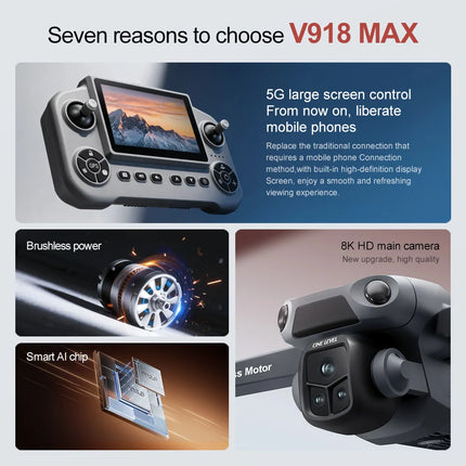For Xiaomi V918 MAX GPS Drone 360° Laser obstacle avoidance 8K HD Professional Camera WIFI Brushless RC Dron Quadcopter Toy Gift