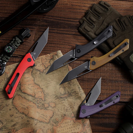 SHOOZIZ Folding Pocket Knife for Men, Flipper EDC knife, 3.36" 14C28N Steel, Ultem/G10,Outdoor  Camping Tool with Clip OPERATOR