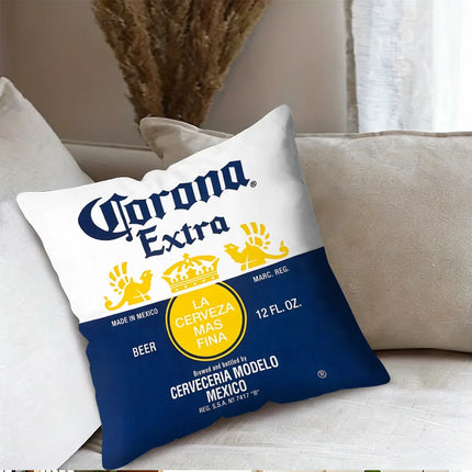 Hot Beer Pillow Covers Cartoon Sofa Decorative Home Double-sided Printing Short Plush Cute Cushion C-Corona E-Extra Cover