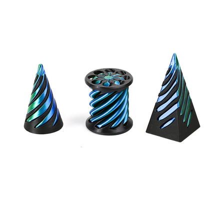 3D Printed Spiral Cone Fidgeting Toy Rotating Animal Pyramid Passthrough Sculpture Antistress Anxiety Relieving Game Adults Toys