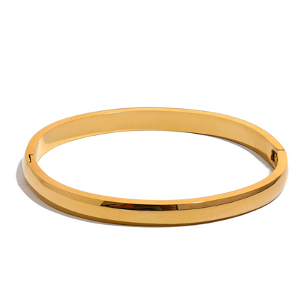 Yhpup 5*60mm High Quality Stainless Steel Round Smooth Bracelet Bangle Minimalist Metal Texture Rust Proof Daily Jewelry Women