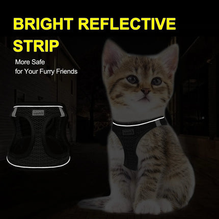 Cat Dog Harness with Lead Leash Adjustable Vest Polyester Mesh Breathable Harnesses Reflective Strip for Small Dog Cat accessories