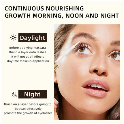 QIBEST Eyelash Growth Serum Natural Ingredients No Irritation Eyebrow Nourishing Enhancer For Longer Thicker Lashes Eyes Makeup