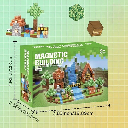 150-Piece Magnetic Building Blocks Set STEM Educational Toys Festive Fun Choice Includes 6 Shapes Can Build 3D Models Perfect Ea