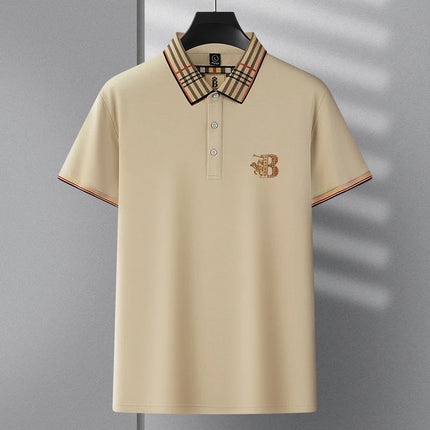 2025 new luxury men's short-sleeved summer high-quality designer boutique brand embroidered polo shirt business casual T-shirt