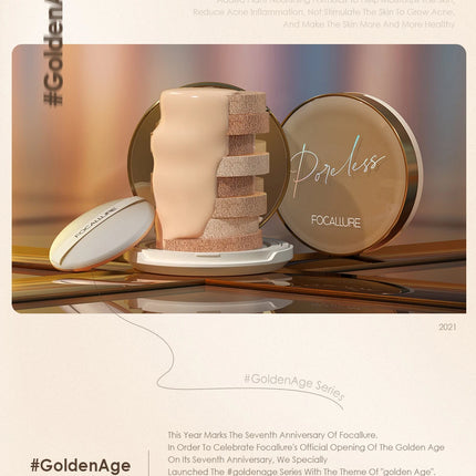 FOCALLURE Foundation Air Cushion Waterproof Matte Base Poreless High Coverage Face Cream Nutritious Smooth Foundation Makeup
