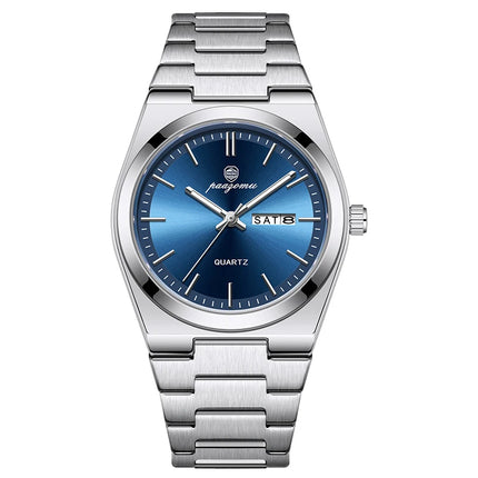 PAAZOMU Luxury Quartz Men's Wristwatch Sport Men Watches Waterproof Luminous Date Week Stainless Steel Men's Watch Male Reloj+box