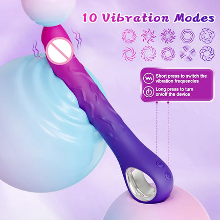 10 Modes Vagina Dildo Vibrator for Women G-Spot Vibrator Clitoris Nipples Stimulator Female Masturbator Adult Sex Toy for Women