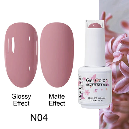Clou Beaute 15ml HEMA TPO FREE Color Gel Nail Polish Nude Pink Red Green Collection Nail Gel Polish Glitter Soak Off UV LED Gel