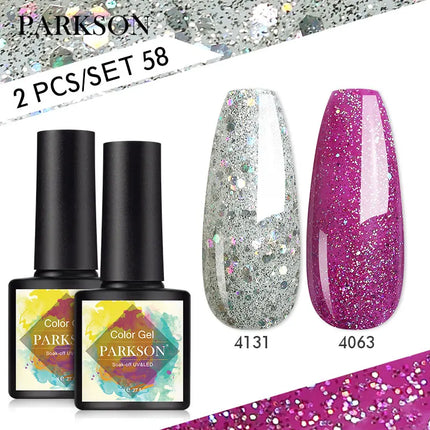 Parkson 2/3pcs Matte Top Coat Gel Nail Polish Kit Base Top Coat Set UV LED Nail Art Manicure Polish Primer Soak Off Nail Gel Set