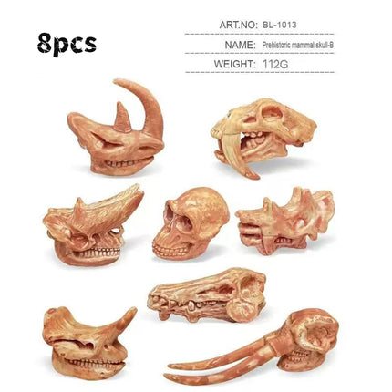 Solid Dinosaur Fossil Model Simulation Hand-painted Vivid Carnotaurus Dinosaur Skull Fossil Figurine for Kids Home Decor