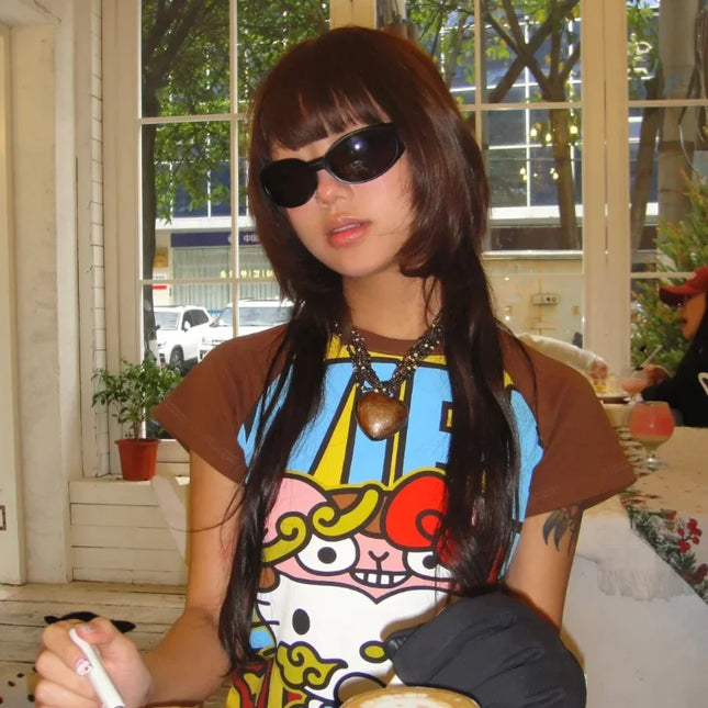 Sanrio HelloKitty Summer Cute T-Shirt for Beauty with Cute Kitten Loose Thin Casual Beaty Cloth Essential Internet Celebrity