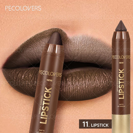 1PC Deep Brown Series-Matte Lip Liner and Lipstick-Waterproof, Sweat-proof, Long-lasting-Dual Use-Everyday Makeup-Easy-to-Apply