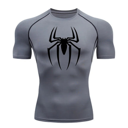 Men's Spider Print Sports Top - Quick-Dry Breathable / Men's Spider Print Sports Top - Quick-Dry Breathable