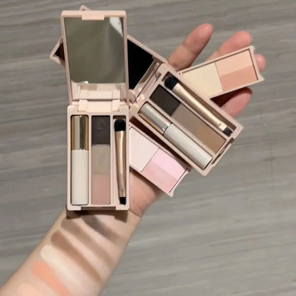 Judydoll Face Powder Paleta Iluminador Bronzer Contour Long Lasting Highlighter Palette Masscara Makeup Set Blush With Brush
