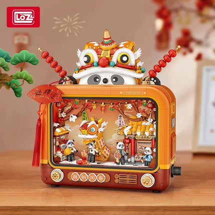 LOZ Panda Shadow Play Retro TV Building Blocks Set, Festive and Cute Home Decor Toy, Birthday Gift for Adults and Children