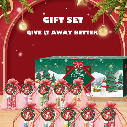 Christmas gift set distribution 120PCS/box in bulk, lip balm in bulk, hand cream in bulk, Christmas cards, gift gauze bags