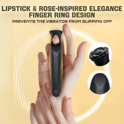 Mini Rose Lipstick Female Masturbator Portable Vagina Stimulator with 12 Vibration Modes Nipple Pleasure Sex Toy for Women