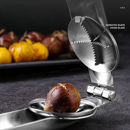 2025 Stainless Steel Chestnut Opener, Cross Shaped Chestnut, Household Multifunctional Peeling Tool, Chestnut Clip, Walnut Clip
