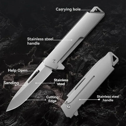 2026 New stainless steel folding fruit knife for home peeling outdoor convenient folding knife express delivery unboxing