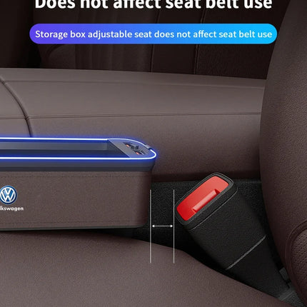 Car USB Charging Multifunction Seat Crevice Storage Box For Volkswagen Amarok Tiguan Polo Jetta GTI Golf Passat Touareg Magotan