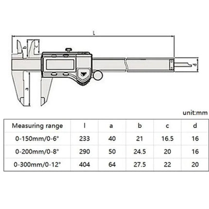Mitutoyo Caliper 150/200/300mm 500-197-30 LCD Digital Vernier Calipers 8in Electronic Measuring Stainless Steel Caliper Digital