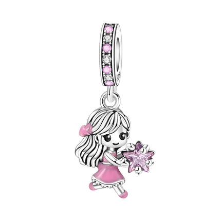 S925 Sterling Silver Charm Bead Angel Prayer Travel Memorial Pendant Fine Birthday Gift Fit Bangle Bracelet Necklace DIY Jewelry