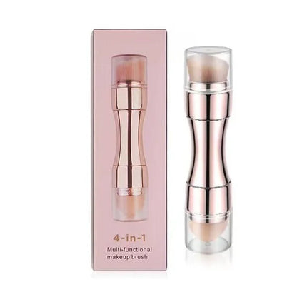 4-in-1 Multifunctional Makeup Brush Set - Professional Portable Foundation Blush Eyeshadow Lip Brushes Travel Kit with Case