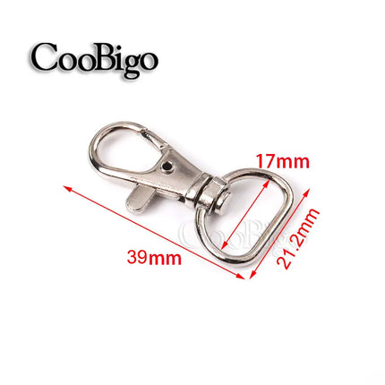 10pcs Swivel Key Holder Keyring Keychain Keyfob Lobster Clasp Carabiner Clips Snap Hook Buckle Bag Strap Jewelry DIY Craft Metal