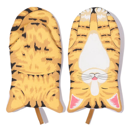 1Pc Cute Cartoon Cat Paws Pattern Oven Mitts Cotton Insulation Gloves Anti-Scalding Heat Resistant Baking Supply Microwave Tool