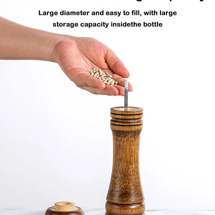 5" 8" 10" Salt and Pepper Grinder, Solid Wood Spice Pepper Mill with Strong Adjustable Ceramic Grinder Kitchen Cooking Tools